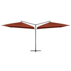 Sombrilla doble de jardín palo de acero terracota 250x250 cm von , Sonnenschirme - Ref: Foro24-47325, Preis: 134,01 €, Rabatt: %