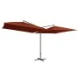 Sombrilla doble de jardín palo de acero terracota 250x250 cm von , Sonnenschirme - Ref: Foro24-47325, Preis: 134,01 €, Rabatt: %