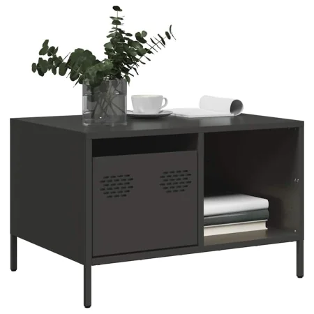 Mesa de centro acero laminado en frío negro 68,5x50x43,5 cm de , Mesas de centro - Ref: Foro24-851280, Precio: 68,38 €, Descu...