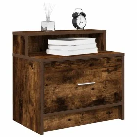 Mesilla de noche con cajón roble ahumado 51x31x47 cm by , Nightstands - Ref: Foro24-858676, Price: 42,04 €, Discount: %