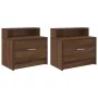 Mesillas de noche con cajón 2 uds roble marrón 51x31x47 cm by , Nightstands - Ref: Foro24-858681, Price: 72,71 €, Discount: %