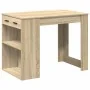 Escritorio con cajón estante madera contrachapada roble sonoma de , Mesas de cocina y de comedor - Ref: Foro24-858688, Precio...