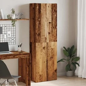 Aparador alto madera de ingeniería envejecida 60x32x190 cm by , Filing cabinets - Ref: Foro24-3318714, Price: 139,57 €, Disco...