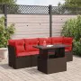 Juego Sofá Jardín 5 Piezas con Cojines Marrón Poli Ratán Acacia von , Gartensets - Ref: Foro24-3326095, Preis: 418,82 €, Raba...