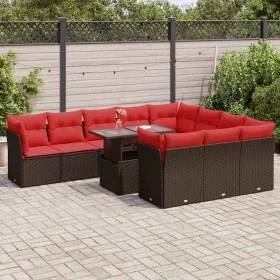 Set de sofás de jardín 11 pzas cojines ratán sintético marrón von , Gartensets - Ref: Foro24-3326235, Preis: 907,54 €, Rabatt: %
