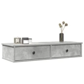 Estante de pared con cajones madera contrachapada gris hormigón by , Shelves and shelves - Ref: Foro24-859962, Price: 63,13 €...