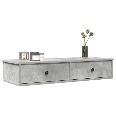 Estante de pared con cajones madera contrachapada gris hormigón de , Estantes y estanterías - Ref: Foro24-859962, Precio: 63,...