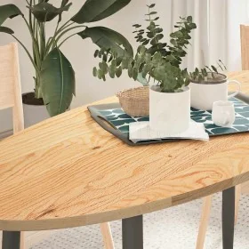 Tablero de mesa ovalado madera maciza de roble 140x60x2 cm by , Table tops - Ref: Foro24-4009040, Price: 87,23 €, Discount: %