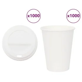 Vasos de café de papel con tapa 1000 uds 12oz 300ml de , Vasos desechables - Ref: Foro24-3325217, Precio: 137,53 €, Descuento: %