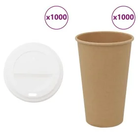 Vasos de café de papel con tapa 1000 uds 16oz 400ml de , Vasos desechables - Ref: Foro24-3325222, Precio: 132,97 €, Descuento: %