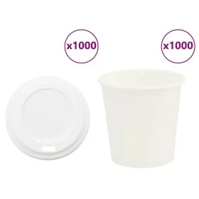 Vasos de café de papel con tapa 1000 uds 4oz 100ml by , Disposable cups - Ref: Foro24-3325215, Price: 62,99 €, Discount: %
