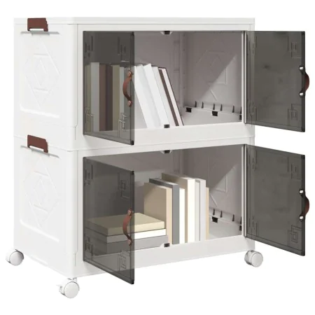 Caja de almacenaje apilable con ruedas 2niveles 75 L 64x40x76cm by , Cargo forklifts - Ref: Foro24-4012368, Price: 65,86 €, D...