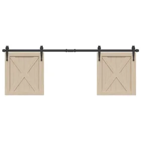 Kit de puerta corredera de armario acero carbono 152 cm von , DIY-Zubehör - Ref: Foro24-4009683, Preis: 30,38 €, Rabatt: %