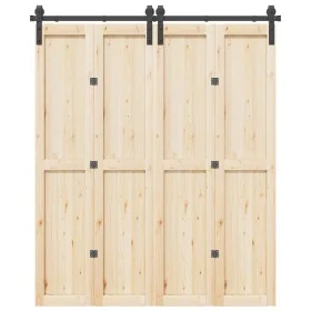 Kit de herrajes para puertas correderas acero negro 183 cm by , Door items - Ref: Foro24-4009744, Price: 93,80 €, Discount: %