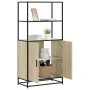 Aparador alto madera de ingeniería y metal Sonoma 68x35x139 cm von , Sideboards - Ref: Foro24-849050, Preis: 109,46 €, Rabatt: %