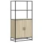 Aparador alto madera de ingeniería y metal Sonoma 68x35x139 cm von , Sideboards - Ref: Foro24-849050, Preis: 109,46 €, Rabatt: %