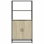 Aparador alto madera de ingeniería y metal Sonoma 68x35x139 cm von , Sideboards - Ref: Foro24-849050, Preis: 109,46 €, Rabatt: %