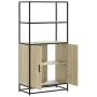 Aparador alto madera de ingeniería y metal Sonoma 68x35x139 cm von , Sideboards - Ref: Foro24-849050, Preis: 109,46 €, Rabatt: %