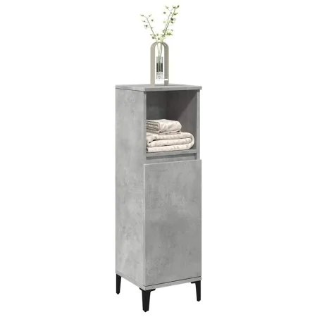 Armario de baño madera contrachapada gris hormigón 30x30x100 cm von , Badezimmerwaschtische - Ref: Foro24-857110, Preis: 53,2...