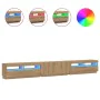 Mueble de TV luces LED madera roble artisan 300x35x40 cm by , TV Furniture - Ref: Foro24-3329170, Price: 283,88 €, Discount: %