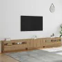 Mueble de TV luces LED madera roble artisan 300x35x40 cm by , TV Furniture - Ref: Foro24-3329170, Price: 283,88 €, Discount: %