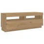 Mueble de TV luces LED madera roble artisan 300x35x40 cm by , TV Furniture - Ref: Foro24-3329170, Price: 283,88 €, Discount: %