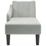 Chaise longue con reposabrazos derecho terciopelo gris claro by , Daybeds - Ref: Foro24-4009792, Price: 113,21 €, Discount: %