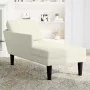 Tumbona con almohada y reposabrazo derecho terciopelo crema by , Daybeds - Ref: Foro24-4009814, Price: 136,05 €, Discount: %