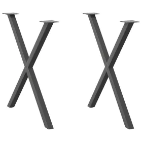 Patas para mesa de comedor en forma de X 2 uds antracita acero by , Table legs - Ref: Foro24-4012922, Price: 61,08 €, Discoun...