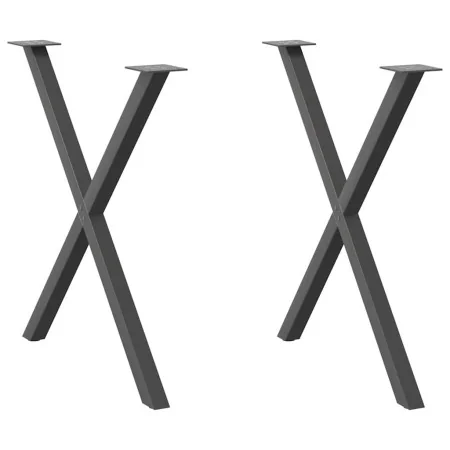 Patas para mesa de comedor en forma de X 2 uds antracita acero by , Table legs - Ref: Foro24-4012922, Price: 61,08 €, Discoun...