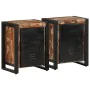 Mesitas de noche 2 uds multicolor madera maciza rugosa mango de , Mesitas de noche - Ref: Foro24-4013566, Precio: 219,65 €, D...