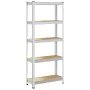 Estantería almacenaje 5 niveles contrachapada y acero plata by , Industrial shelving - Ref: Foro24-4016938, Price: 40,14 €, D...