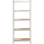 Estantería almacenaje 5 niveles contrachapada y acero plata by , Industrial shelving - Ref: Foro24-4016938, Price: 40,14 €, D...