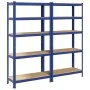 Estanterías de 5 baldas 2 uds madera contrachapada y acero azul de , Estanterías industriales - Ref: Foro24-4016950, Precio: ...