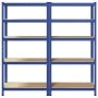 Estanterías de 5 baldas 2 uds madera contrachapada y acero azul de , Estanterías industriales - Ref: Foro24-4016950, Precio: ...