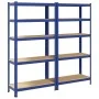 Estanterías de 5 baldas 2 uds madera contrachapada y acero azul de , Estanterías industriales - Ref: Foro24-4016950, Precio: ...