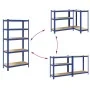 Estanterías de 5 baldas 2 uds madera contrachapada y acero azul de , Estanterías industriales - Ref: Foro24-4016950, Precio: ...