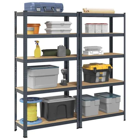 Estante almacenaje 5 niveles 2 uds acero y madera contrachapada von , Industrieregale - Ref: Foro24-4016952, Preis: 90,02 €, ...
