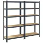 Estante almacenaje 5 niveles 2 uds acero y madera contrachapada von , Industrieregale - Ref: Foro24-4016952, Preis: 90,02 €, ...