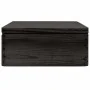 Caja de madera con tapa madera maciza de pino negra 40x30x13 cm by , Storage baskets - Ref: Foro24-4017395, Price: 38,01 €, D...
