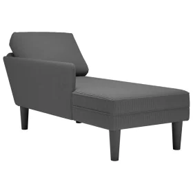 Chaise longue con cojín de tela de pana gris oscuro by , Daybeds - Ref: Foro24-4009816, Price: 121,06 €, Discount: %