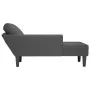 Chaise longue con cojín de tela de pana gris oscuro de , Divanes - Ref: Foro24-4009816, Precio: 121,06 €, Descuento: %