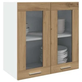 Armario de pared para cocina con puerta cristal roble artesanal by , Kitchen cabinets - Ref: Foro24-856168, Price: 63,96 €, D...