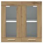 Armario de pared para cocina con puerta cristal roble artesanal by , Kitchen cabinets - Ref: Foro24-856168, Price: 63,96 €, D...