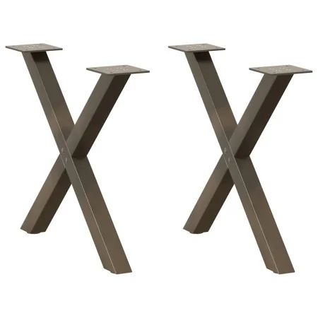 Patas de mesa centro forma X 2uds acero natural 50x(42-43) cm de , Patas para mesas - Ref: Foro24-4012899, Precio: 53,83 €, D...