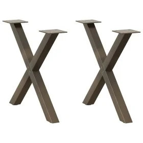 Patas de mesa centro forma X 2uds acero natural 60x(42-43) cm by , Table legs - Ref: Foro24-4012903, Price: 55,18 €, Discount: %