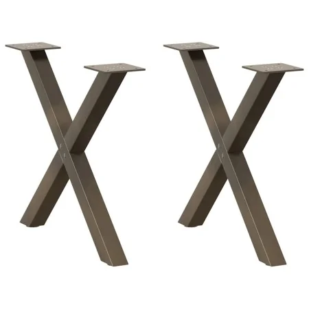 Patas de mesa centro forma X 2uds acero natural 60x(42-43) cm de , Patas para mesas - Ref: Foro24-4012903, Precio: 55,12 €, D...