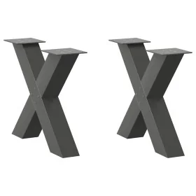 Patas para mesa de centro en forma de X 2 uds antracita acero de , Patas para mesas - Ref: Foro24-4012962, Precio: 91,11 €, D...