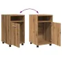 Armario ruedas contrachapada roble artisan 33x38x60 cm de , Taquillas y armarios de almacenamiento - Ref: Foro24-856563, Prec...