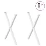 Patas para mesa de comedor en forma de X 2 uds acero blanco by , Table legs - Ref: Foro24-4012917, Price: 64,77 €, Discount: %